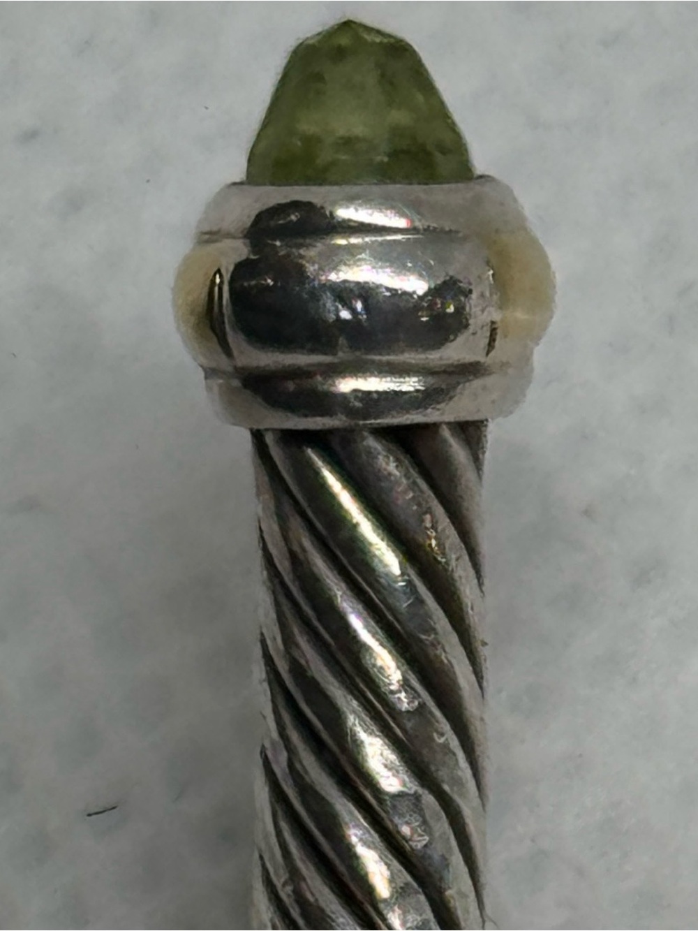 David Yurman Cable Classic 4mm Peridot 14k Gold Sterling Bracelet M READ - Picture 13 of 16